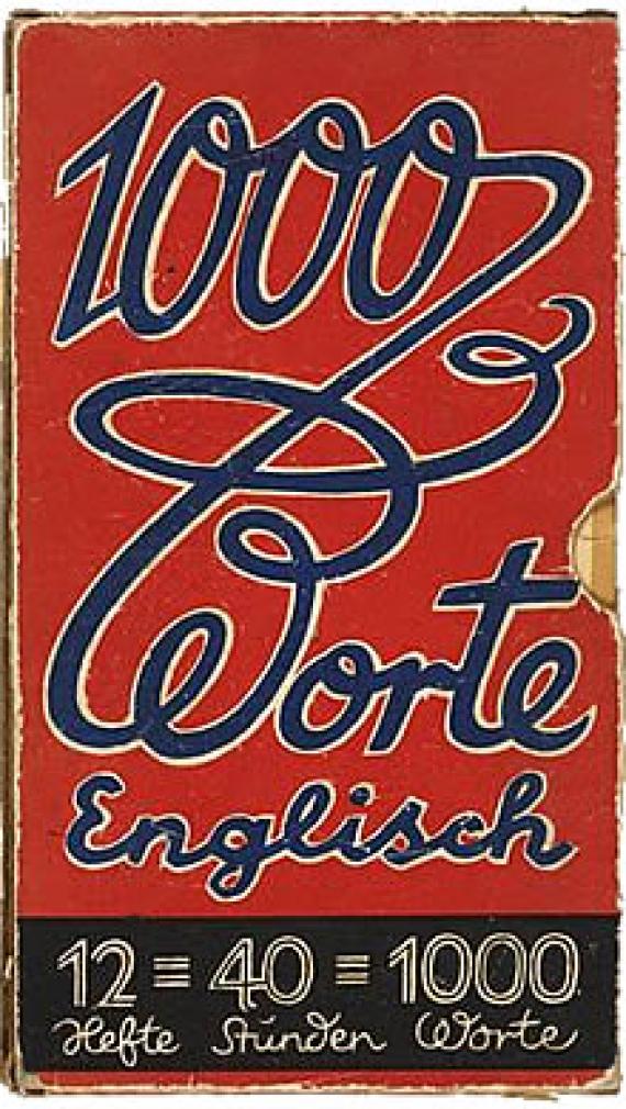 red cover with blue writing: "1000 Words English".