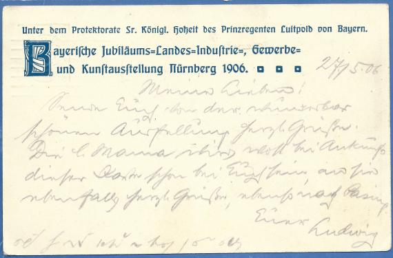 Private postcard to Mr. Isidor Neuburger, Munich, Türkenstr. 71, - mailed May 27, 1926 - back of card