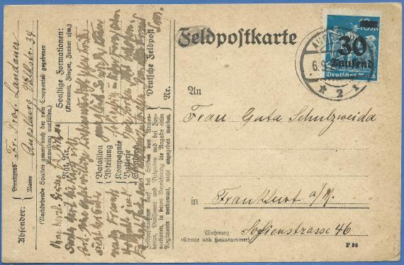 Postkarte von Prof. Samuel Landauer und seiner Frau Anne - versandt am 6. September 1923