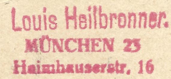 Postkarte geschäftlicher Art von Louis Heilbronner - versandt am 11. August 1921 - Ausschnittvergrößerung Absenderstempel