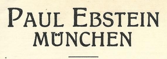 Geschäftsschreiben der Firma Paul Ebstein, München vom  6. März 1922  -  Ausschnittvergrößerung Firmenname