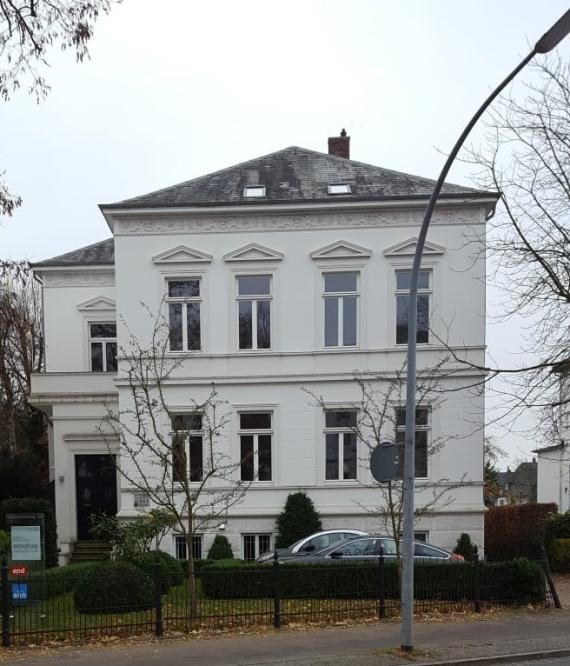 Aktuelle Aufnahme des ehemaligen Wohnhauses der Familie Goldschmidt in der Gartenstraße 34, das Haus ist im Jugendstil gehalten.