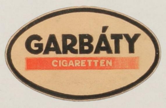 Advertising mark of Garbáty cigarette factory