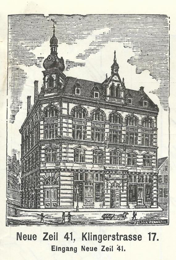 Rechnung - Hermann Levita Rechnung von Hermann Levita, Frankfurt a. M. - vom 8. September 1905 - Ausschnittvergrößerung Warenhaus