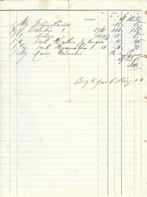Rechnung - Hermann Levita Rechnung von Hermann Levita, Frankfurt a. M. - vom 8. September 1905 - Rechnung-Rückseite