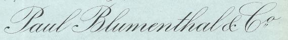 Rechnung von " Paul Blumenthal & Co " in Berlin,Spandauerstraße 73 - versandt am 25. Juli 1901  -  Ausschnittvergrößerung Firmenname