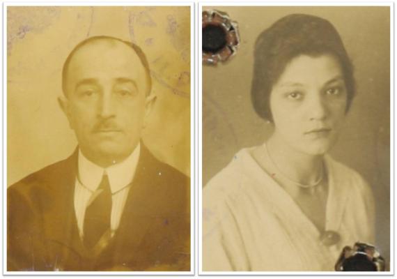 You can see the passport photos of Adalbert Moritz Rentschner, taken around 1924, and Frania Rentschner née Biegeleisen, taken around 1920. On the left picture you can see Adalbert and on the right you can see Frania.