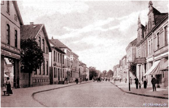 Heiligengeiststraße, in der u.a. das Modehaus Wallheimer und die Cigarrenfabrik Brader zu sehen sind