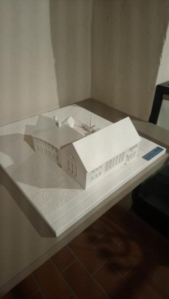 Model of the New Synagogue in Erfurt on display in the exhibition room of the Small Synagogue