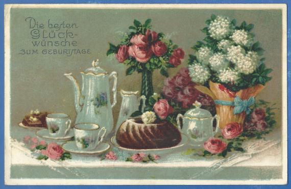 Birthday greeting card from Selma,Manfred and Herta Rosenfelder from Gunzenhausen to Clothilde Heimann, - mailed February 1, 1918