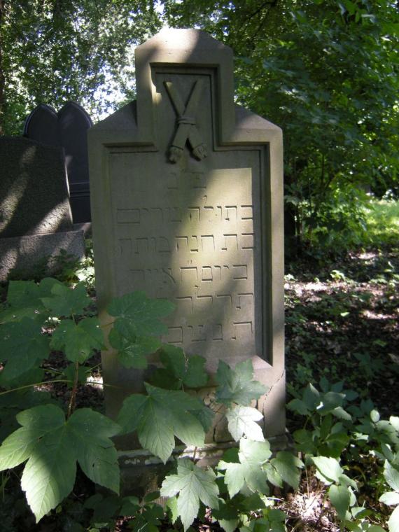 A tombstone in the cemetery.