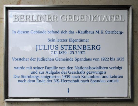 Gedenktafel für Julius Sternberg