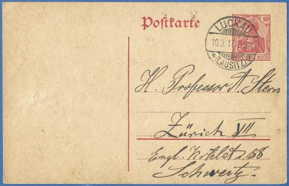 Postkarte - Professor Alfred Stern Postkarte privater Art an Herrn Professor Alfred Stern in Zürich, - versandt am 10. März 1917