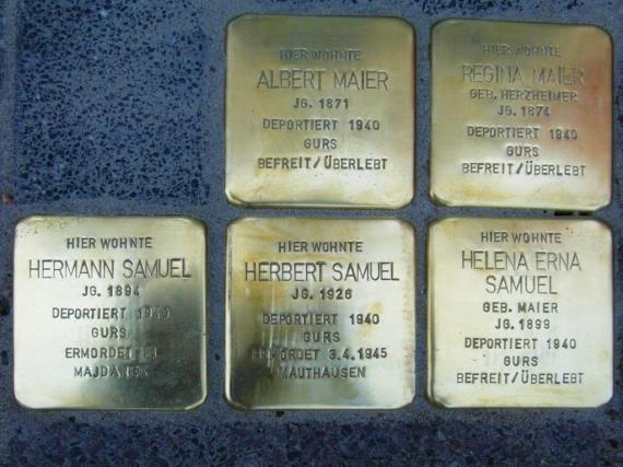 Stolpersteine der Familien Maier und Samuel