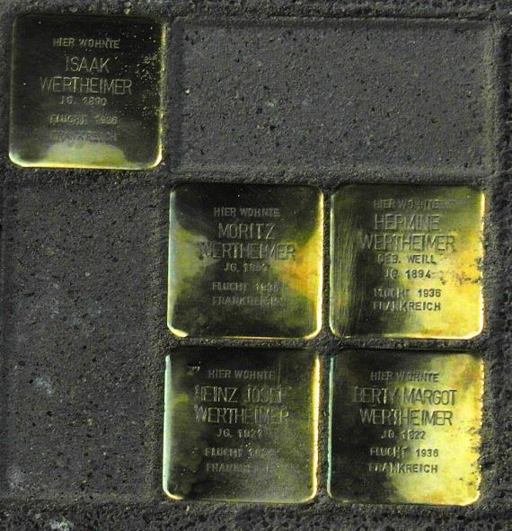 Stolpersteine von Angehörigen der Familie Wertheimer