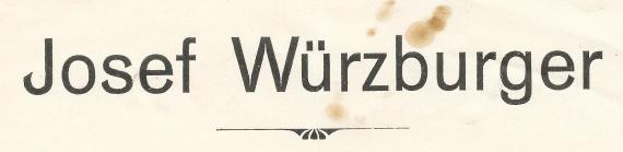 Invoice from Josef Würzburger in Mannheim, - mailed on April 25, 1923 - detail enlargement company name