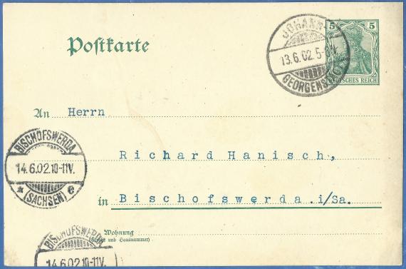 Postkarte geschäftlicher Art  der Handschuhfabrik " Wertheimer Glove Mfg. Co. - versandt am 13. Juni 1902 