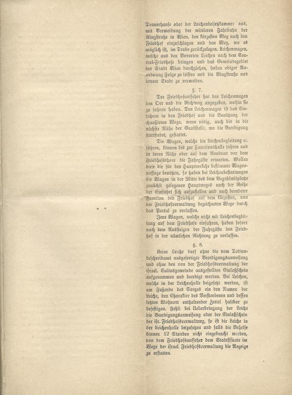 Mortuary Regulations for the Central Cemetery - ( Department of the Jewish Community ) - Appendix II. - p.3