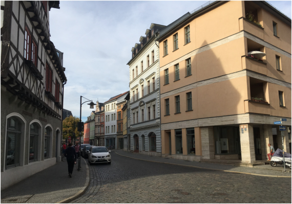 Today's view of the Kaufstraße in Weimar