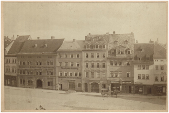 Weimar market around 1895 viewed from the south side