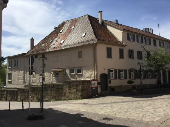 Ansicht des Gebäudes, in dem sich die Öhringer Synagoge befand