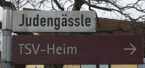 Strassenschild - Judengässle in Röttingen / Baden Württemberg