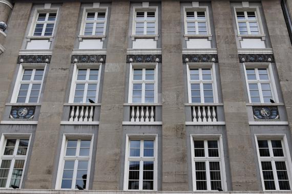 The restored facade