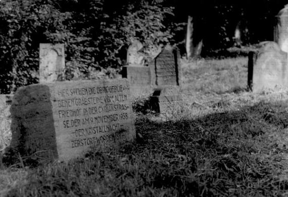 Gravestones from the cemetery at Cyriakstraße