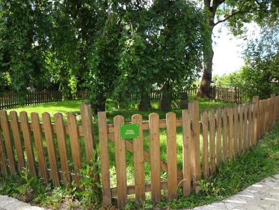 Wooden fence around a cemetery