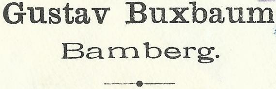 Briefumschlag von Herrn Gustav Buxbaum an Herrn Julius Buxbaum, - versandt am 12. Juni 1919 - Ausschnittvergrößerung Absender