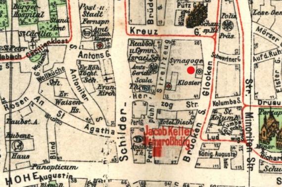 Old city map of Cologne.