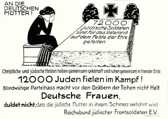 Drawing of a crying woman at a tombstone. Under the picture is a short text.