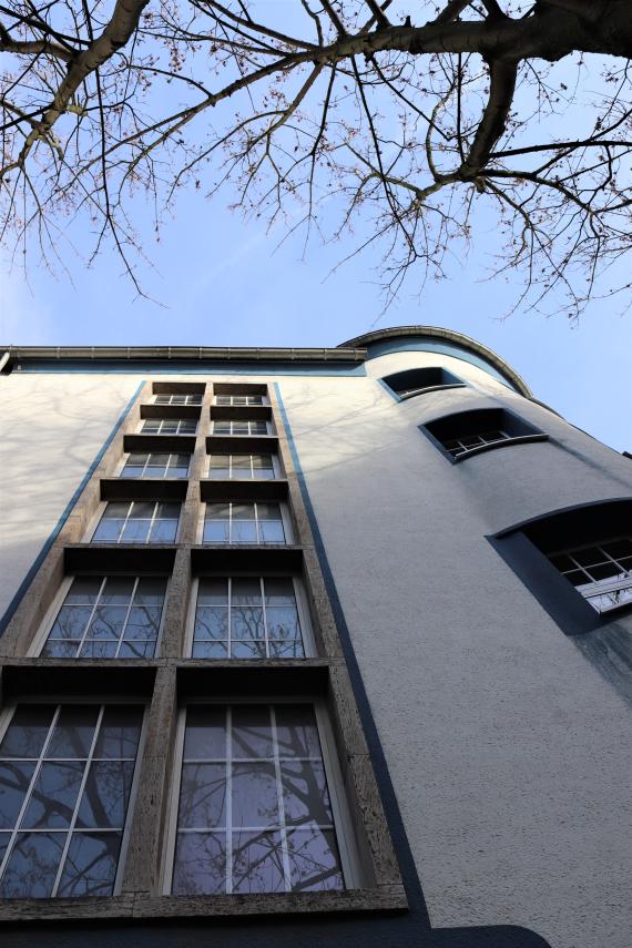 Photo of a building with large windows.