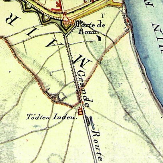 Alte Stadtkarte vom Rheinland-Gebiet