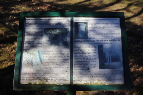 Information board with photos and text.