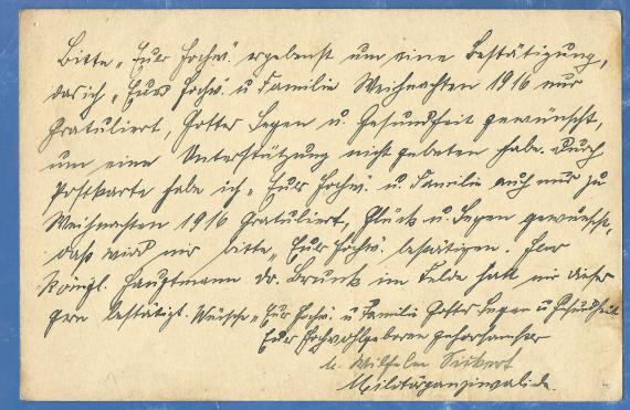 Postkarte an Ihre Hochwohlgeboren Frau Robert Flersheim, Bankier, Frankfurt a.M., Niedenau 68, - versandt am 30. Oktober 1917 Postkarte an Ihre Hochwohlgeboren Frau Robert Flersheim, Bankier, Frankfurt a.M., Niedenau 68, - versandt am 30. Oktober 1917 - Kartenrückseite