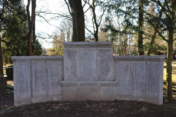 Wide memorial stone plaque