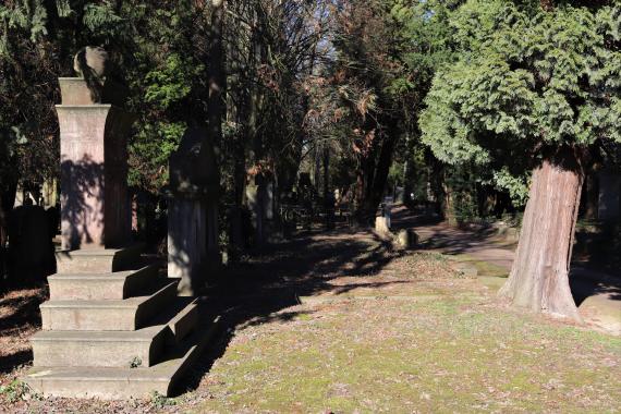 Large tombstone on a small path