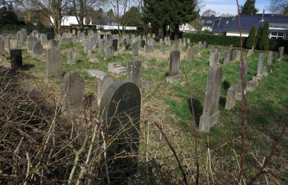Several rows of graves in a row.