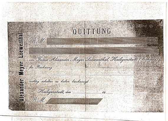 Receipt of Bankhaus Löwenthal under Alexander Meyer Löwenthal