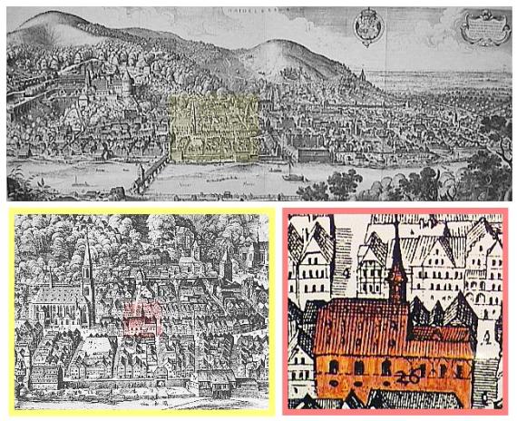 Alte Karte von Heidelberg