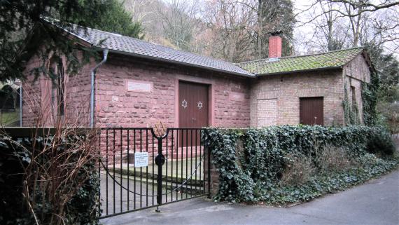 Small house with star of David at entrance
