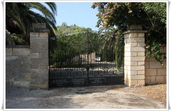 Bright sunshine. Bright walls, overgrown with bushes. The gate to the cemetery.