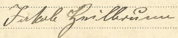 Postcard of business nature, - written by " Jakob Heilbrunn " on October 13, 1912 - detail enlargement " signature of Jakob Heilbrunn ".