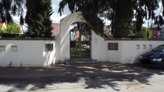 The gate to the cemetery.