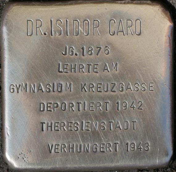 Stolperstein am Gymnasium Kreuzgasse