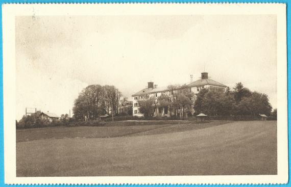 Old picture postcard with a view of the " Kuranstalt Ebenhausen " - sent on July 26, 1915