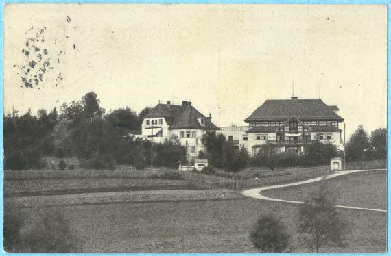 Alte Ansichtskarte mit einer Ansicht vom  " Kindersanatorium Dr. H. Spiegelberg, Zell - Ebenhausen " - versandt am 18. Juli 1920