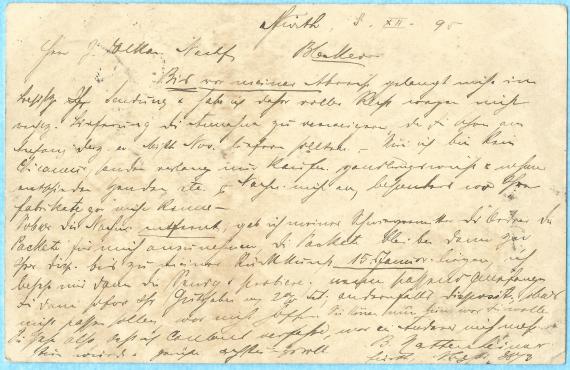 Postkarte - Bernhard Nattenheimer Postcard of a business nature - written by Bernhard Nattenheimer on December 9, 1912 to J. Elkan Nachf. in Bleckede - back of card