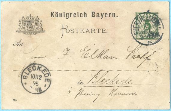 Postkarte - Bernhard Nattenheimer Postcard of a business nature - written by Bernhard Nattenheimer to J. Elkan Nachf. in Bleckede on December 9, 1912